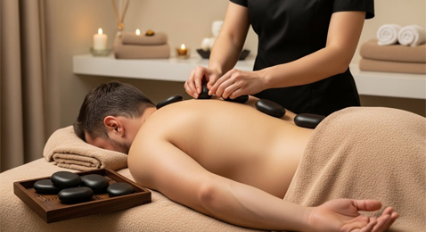hot stone therapy